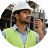 Construction worker in action survey